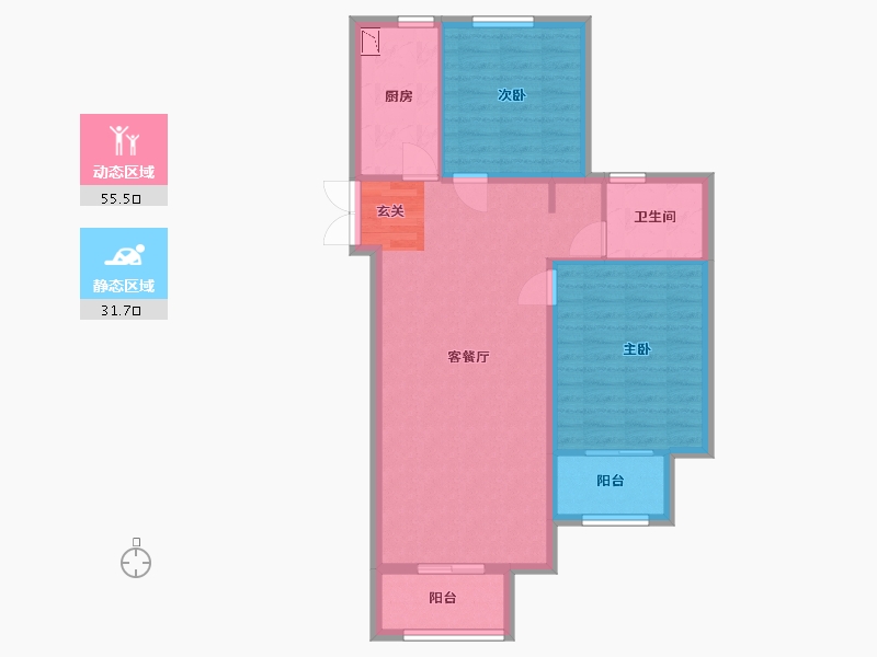 北京-北京市-白石山居・春华园-78.71-户型库-动静分区