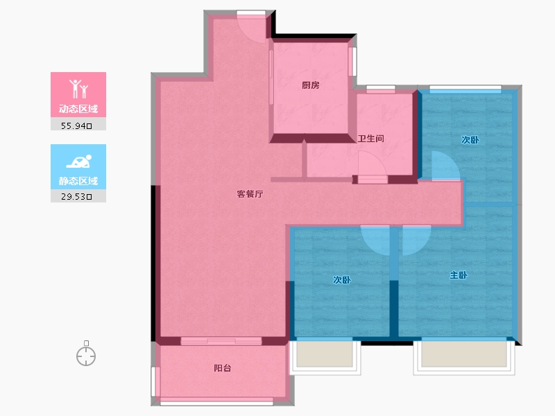 山东省-济南市-中建蔚蓝之城-76.00-户型库-动静分区