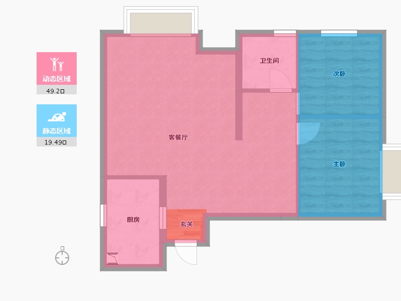 江苏省-南通市-京贸国际城-61.94-户型库-动静分区