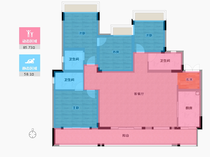 重庆-重庆市-中国铁建・万籁九歌-129.56-户型库-动静分区