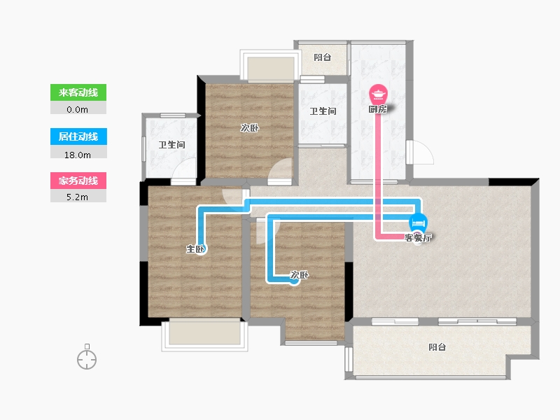 四川省-绵阳市-恒都御河湾-89.59-户型库-动静线