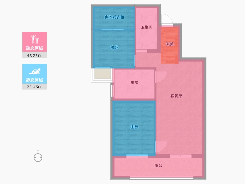 北京-北京市-西山锦绣府-63.95-户型库-动静分区