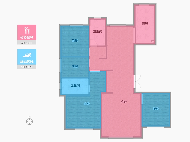 黑龙江省-哈尔滨市-哈尔滨融创城・领域-115.58-户型库-动静分区