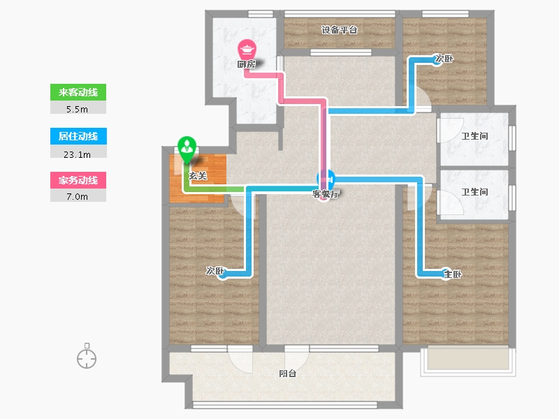 山东省-潍坊市-中晨壹号院-126.15-户型库-动静线