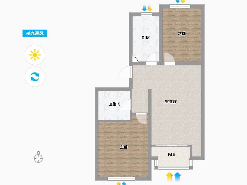 河南省-周口市-欧景国际-69.91-户型库-采光通风