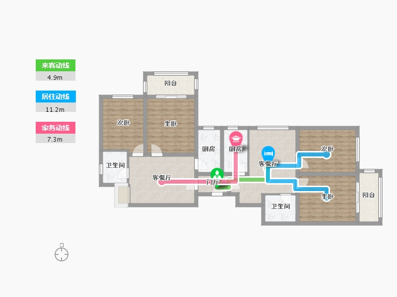 浙江省-杭州市-水湘人家南苑-114.53-户型库-动静线