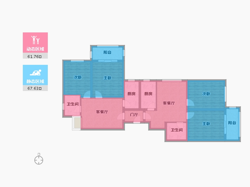 浙江省-杭州市-水湘人家南苑-114.53-户型库-动静分区