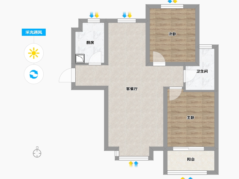 河北省-石家庄市-紫竹锦江-62.02-户型库-采光通风