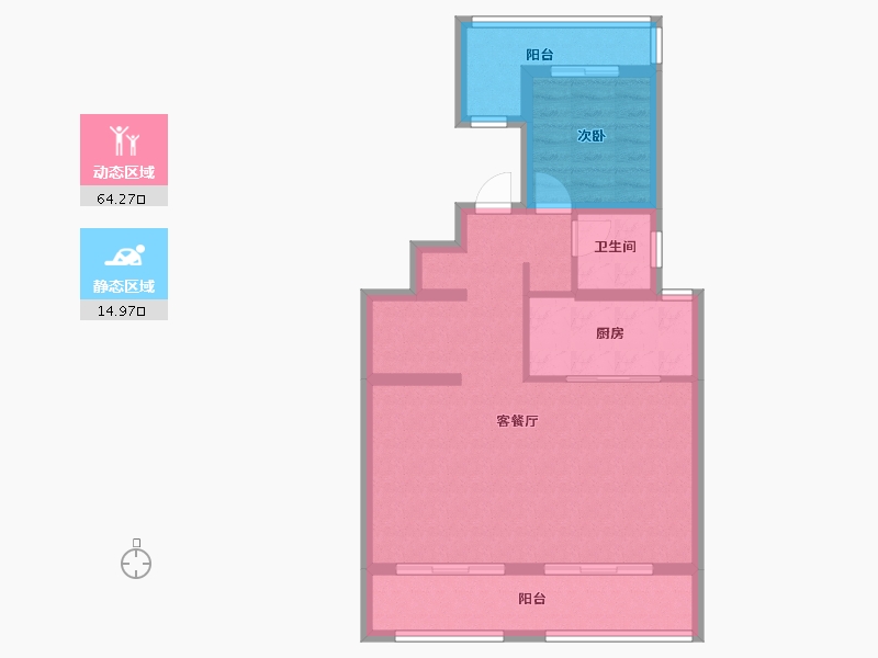 陕西省-西安市-金辉・崇文府-70.80-户型库-动静分区