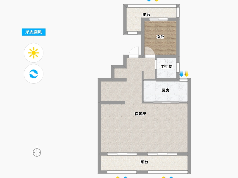 陕西省-西安市-金辉・崇文府-70.80-户型库-采光通风