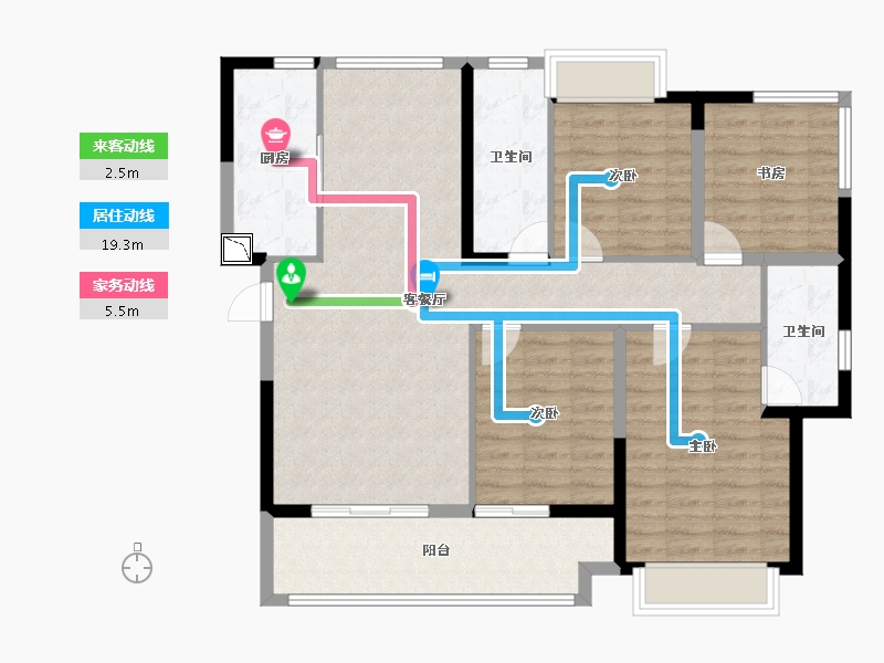 湖南省-长沙市-建工象山国际-109.34-户型库-动静线