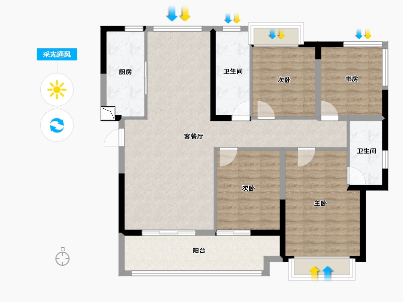 湖南省-长沙市-建工象山国际-109.34-户型库-采光通风