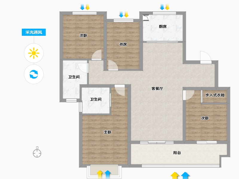 江苏省-宿迁市-邗建未来城-115.56-户型库-采光通风