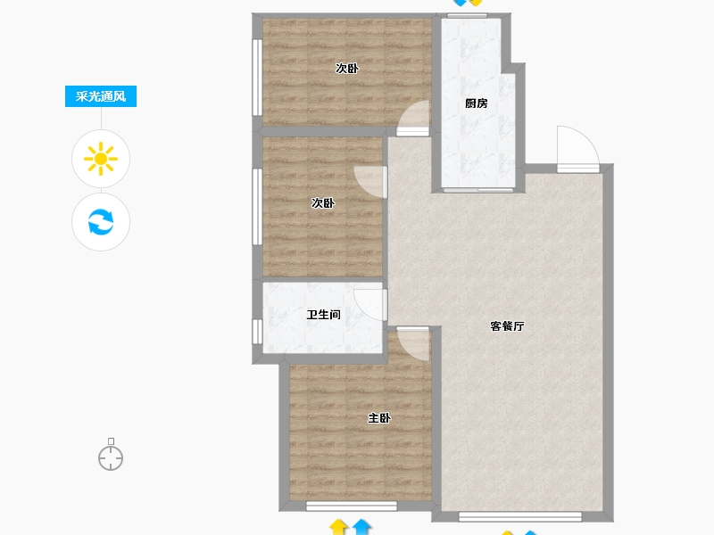 黑龙江省-哈尔滨市-华居水木天成-88.80-户型库-采光通风