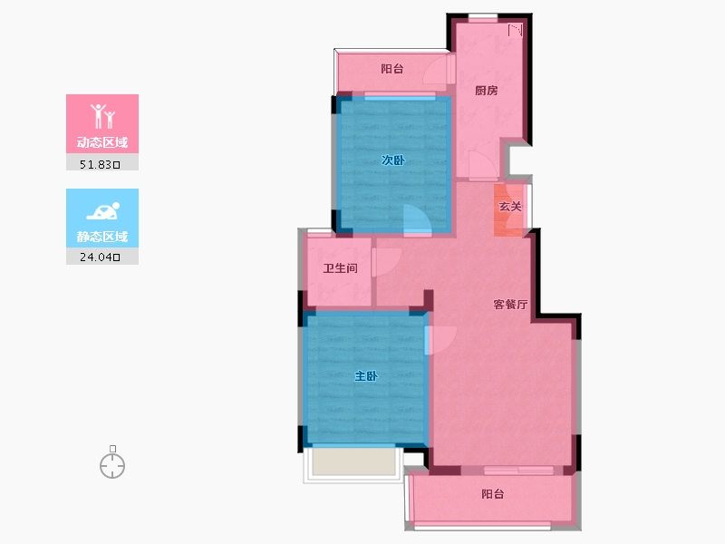 贵州省-毕节市-同心锦绣城-66.62-户型库-动静分区