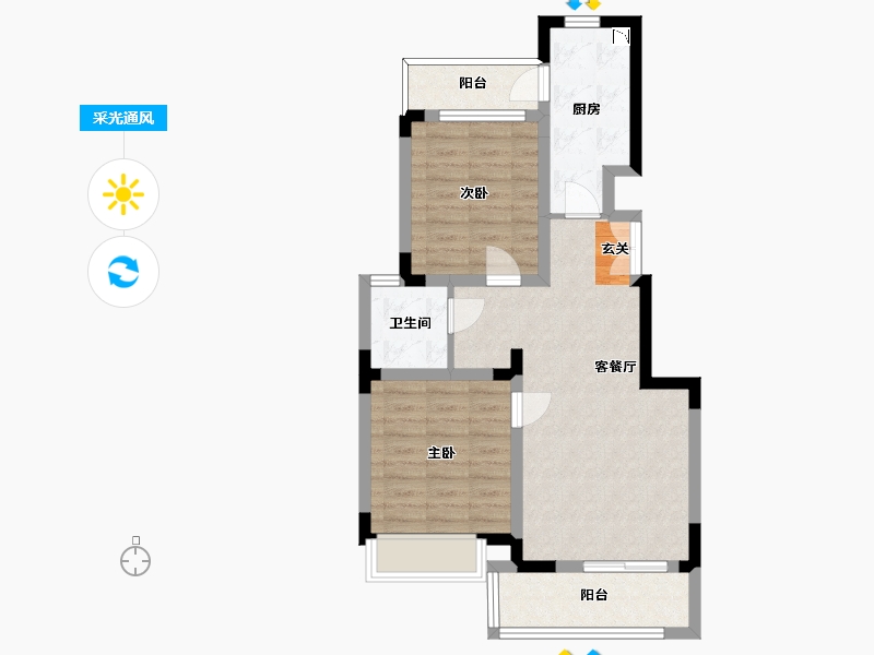 贵州省-毕节市-同心锦绣城-66.62-户型库-采光通风