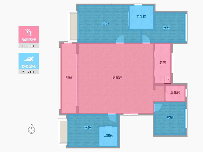 安徽省-合肥市-翡翠天际-138.28-户型库-动静分区