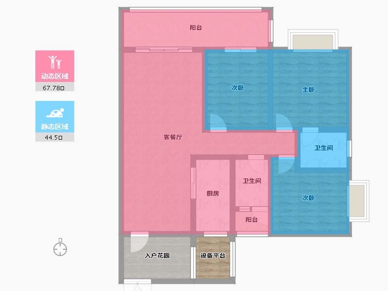 贵州省-遵义市-香榭公园里-110.00-户型库-动静分区