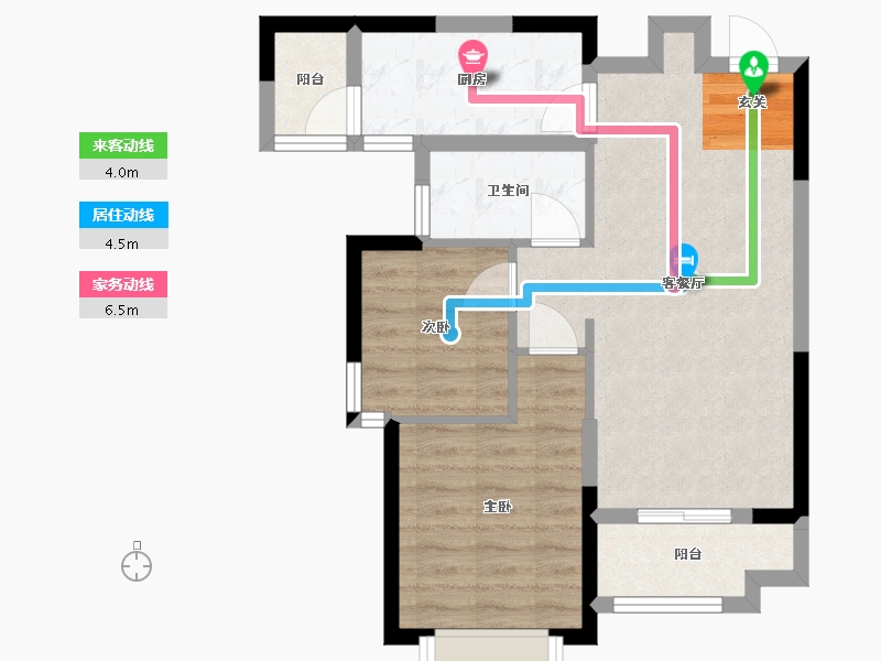 湖南省-长沙市-湘潭恒大养生谷-58.39-户型库-动静线