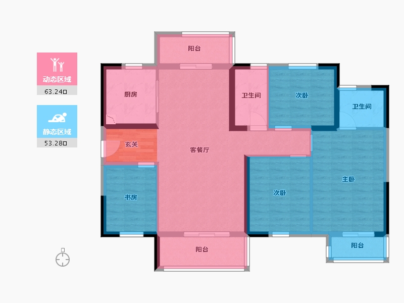 湖南省-长沙市-保利茉莉公馆-104.03-户型库-动静分区