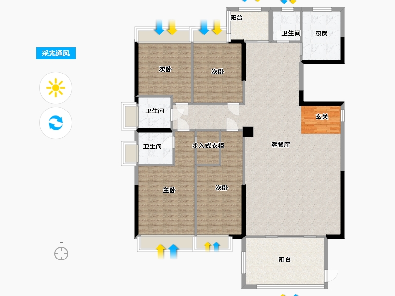 广东省-汕头市-时代明珠-175.87-户型库-采光通风