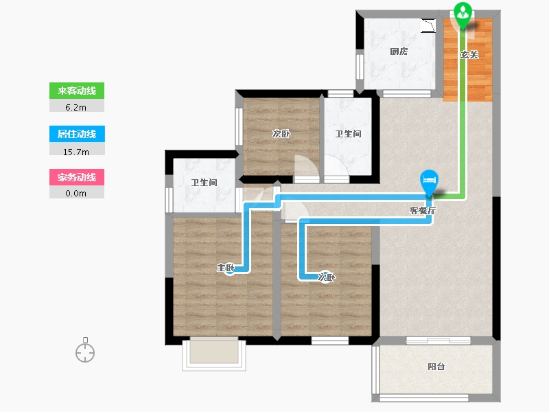 湖南省-长沙市-保利茉莉公馆-82.64-户型库-动静线