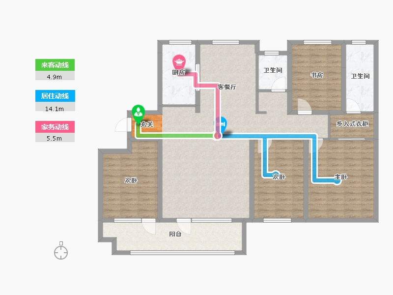 山东省-东营市-梧桐印象-131.92-户型库-动静线