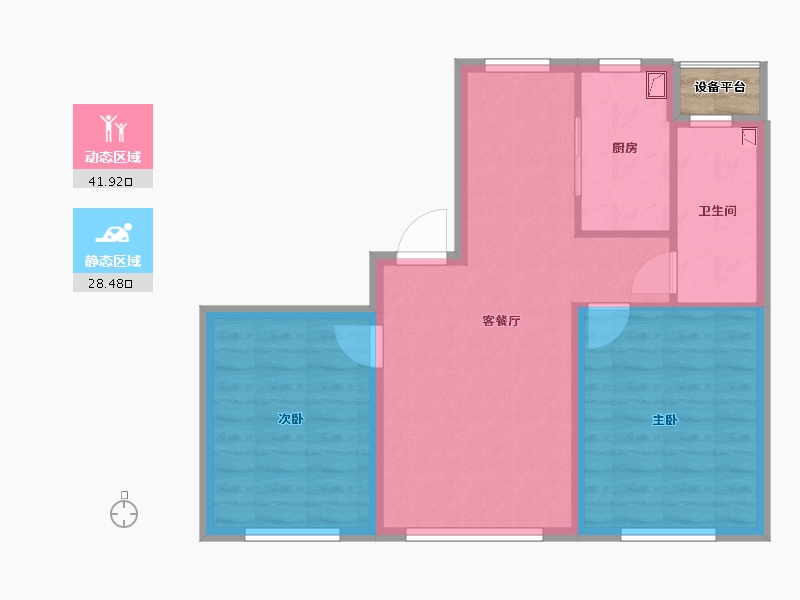 黑龙江省-哈尔滨市-汇智环球金贸城-64.31-户型库-动静分区