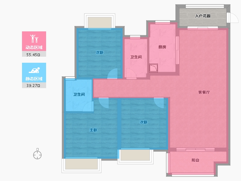 江西省-上饶市-帝泊湾-88.86-户型库-动静分区