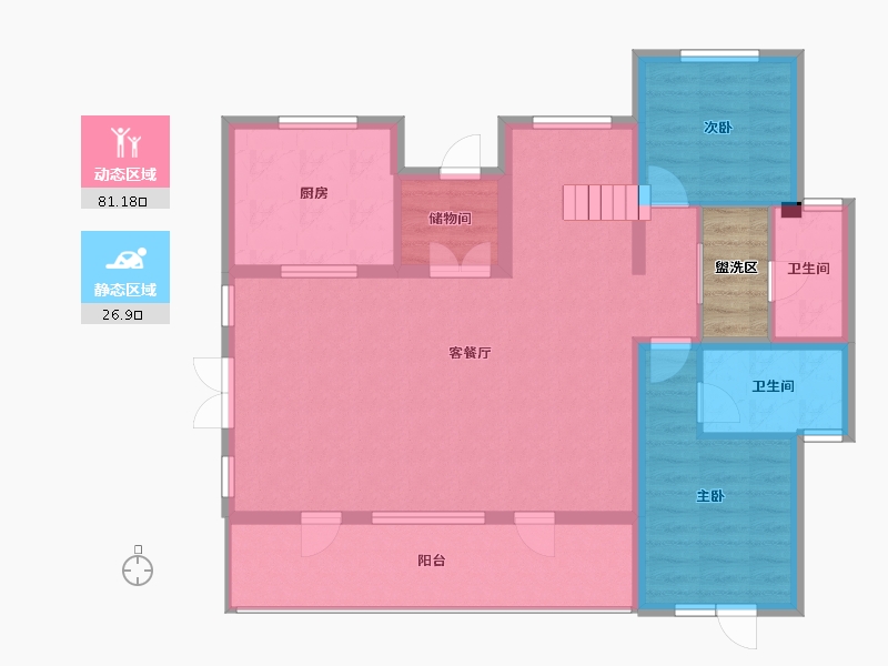 黑龙江省-哈尔滨市-融创御湖宸院-101.12-户型库-动静分区