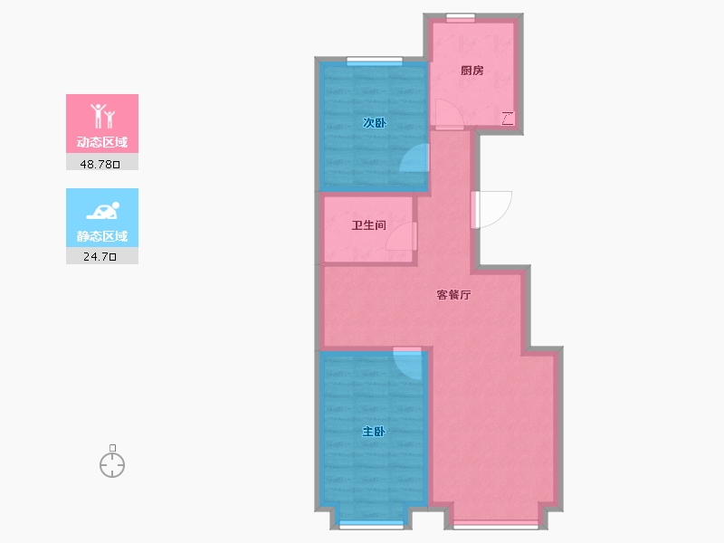 黑龙江省-哈尔滨市-公元天下-65.34-户型库-动静分区