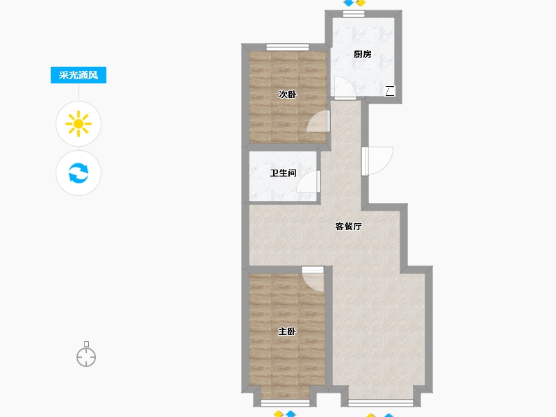 黑龙江省-哈尔滨市-公元天下-65.34-户型库-采光通风