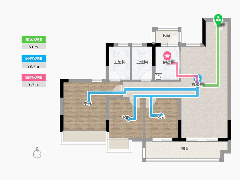 广东省-阳江市-御景豪园-86.09-户型库-动静线