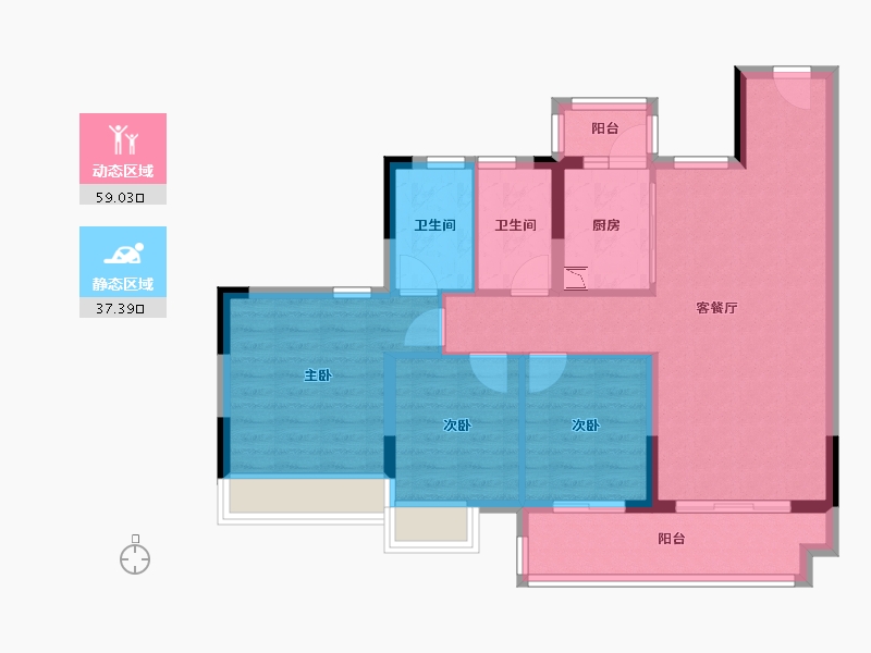 广东省-阳江市-御景豪园-86.09-户型库-动静分区