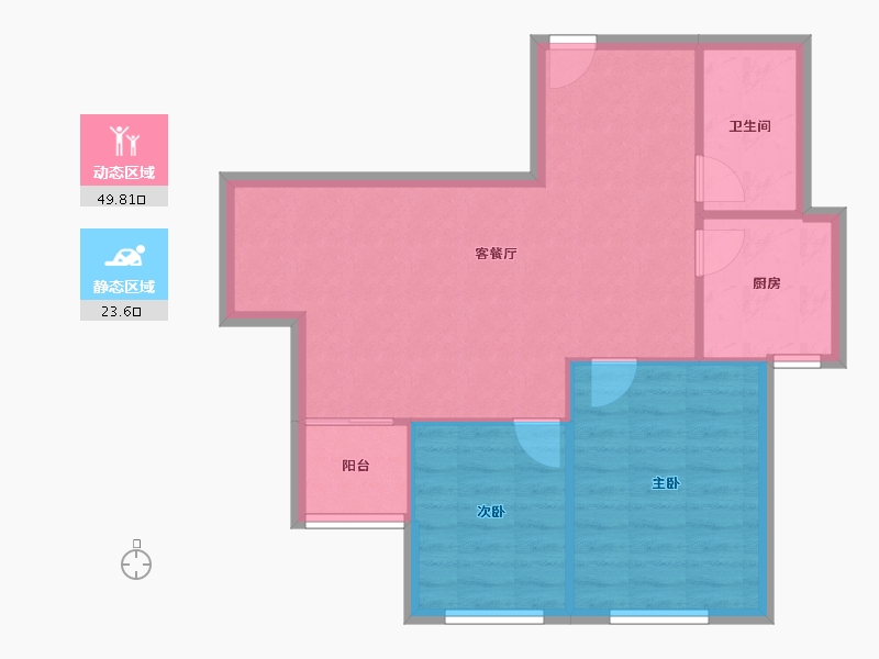 山东省-青岛市-瑞昌馨园-66.96-户型库-动静分区