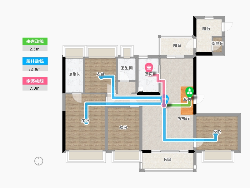 四川省-绵阳市-碧桂园天玺-107.41-户型库-动静线