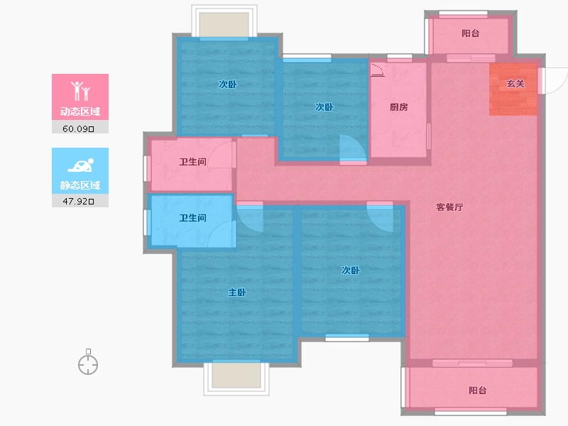 江西省-吉安市-美�Z华府-95.98-户型库-动静分区