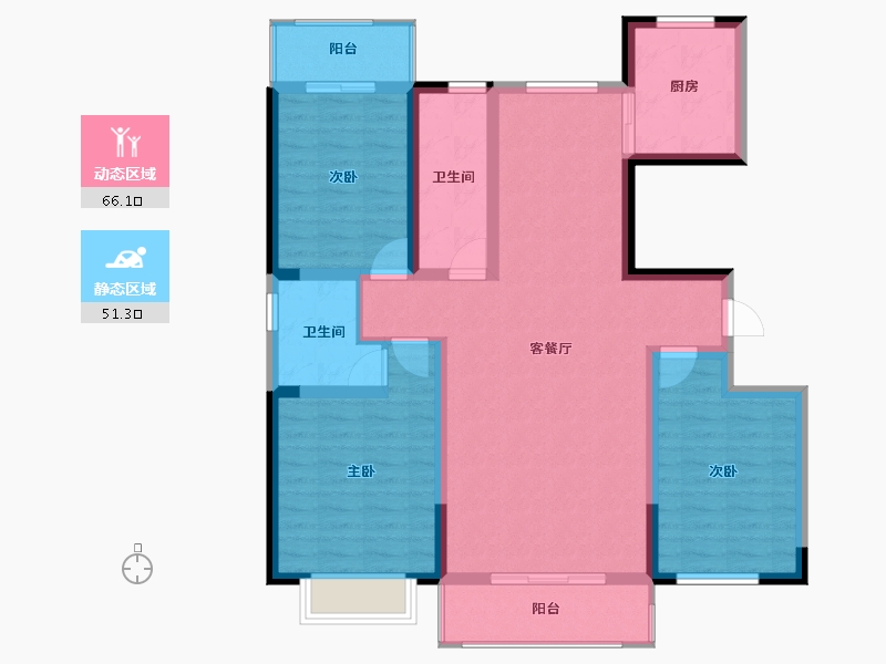 陕西省-延安市-小砭沟-104.94-户型库-动静分区