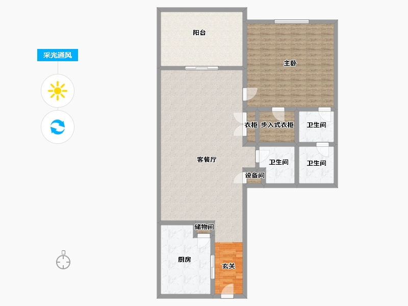 Florida-Broward-Cross Keys Apartments-138.87-户型库-采光通风