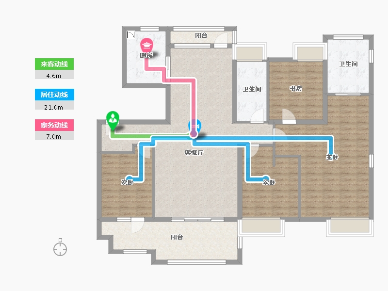 江苏省-南通市-万科城市之光-144.00-户型库-动静线