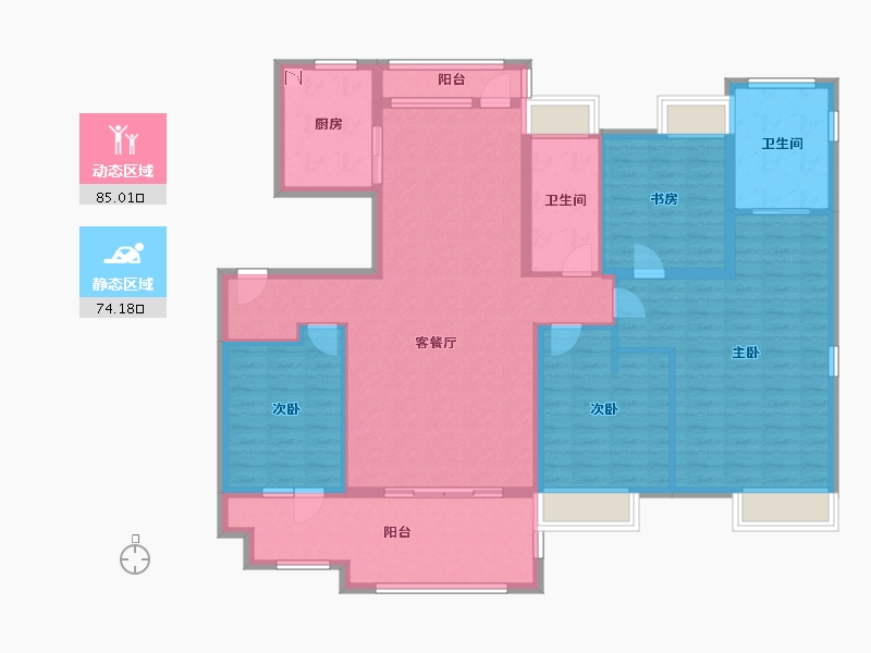 江苏省-南通市-万科城市之光-144.00-户型库-动静分区