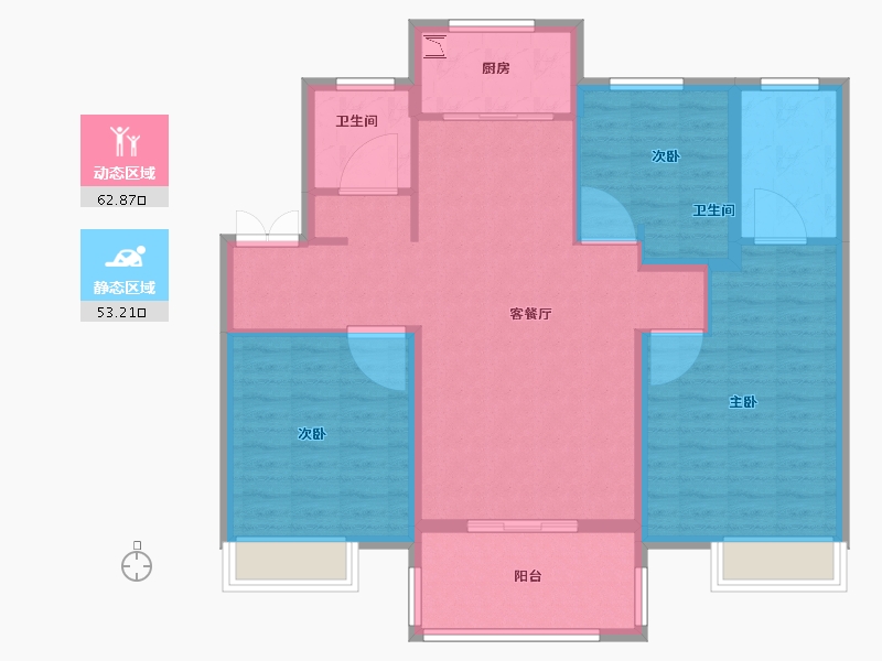 江苏省-泰州市-紫星城-105.00-户型库-动静分区