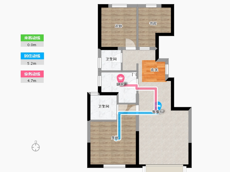 天津-天津市-中建新丽壹号-71.00-户型库-动静线