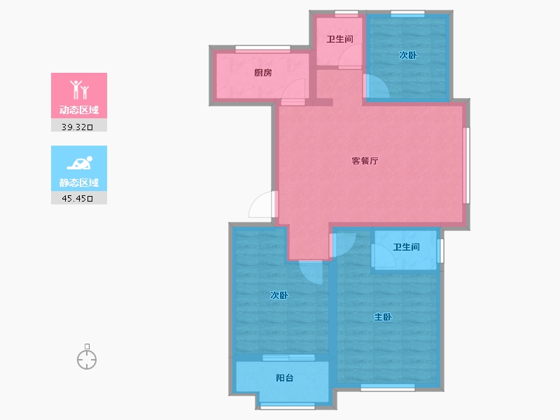 山东省-泰安市-信德阳光城-75.00-户型库-动静分区