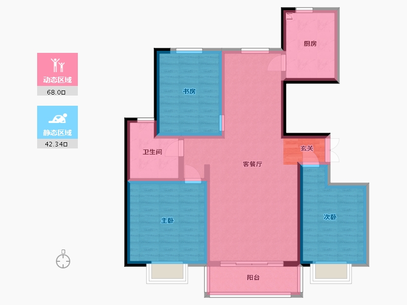 甘肃省-定西市-永生北玻紫御华府-98.29-户型库-动静分区