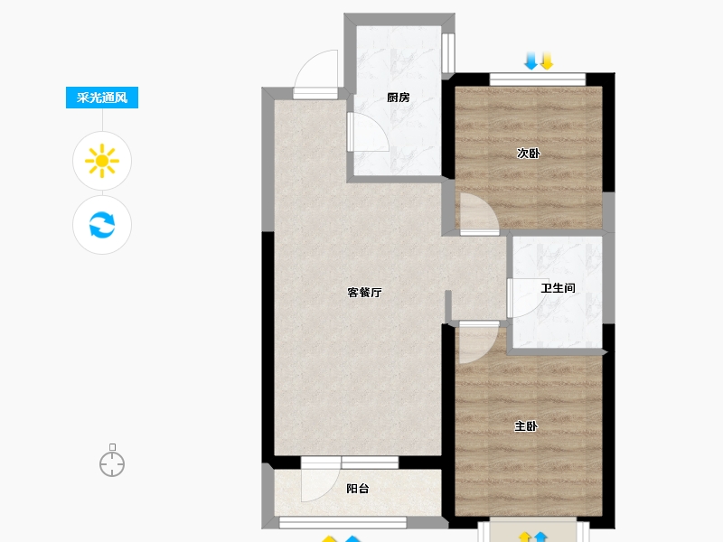 天津-天津市-柏悦山-54.97-户型库-采光通风