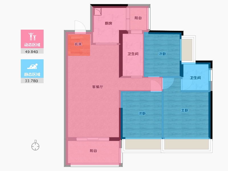 广东省-湛江市-吴川碧桂园・岭南盛世-74.26-户型库-动静分区