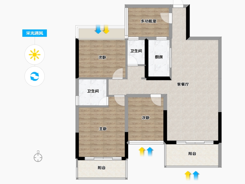 广西壮族自治区-河池市-豪门广场-100.53-户型库-采光通风