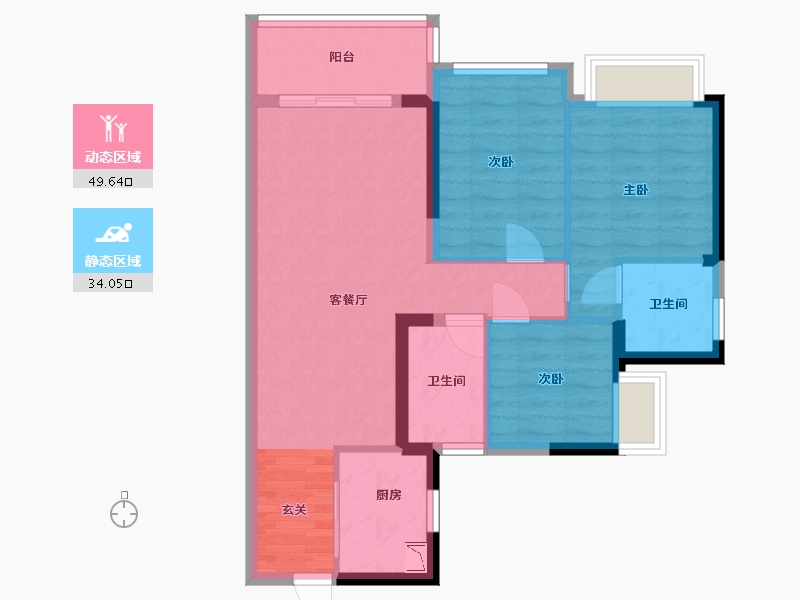 广东省-湛江市-吴川碧桂园・岭南盛世-74.48-户型库-动静分区