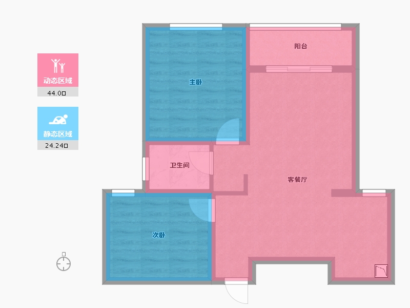 河南省-郑州市-杨槐新佳苑-60.43-户型库-动静分区